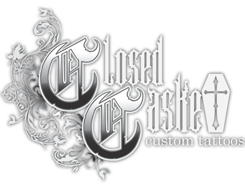 Exquisite tattoo needle emblem representing Closed Casket Tattoos. Your premier destination for artistic expression in Ajax. A unique blend of creativity and precision encapsulated in our distinctive logo design